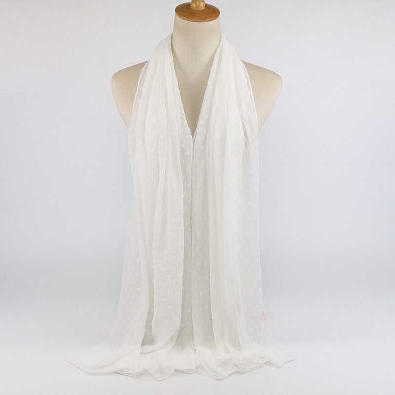 Pearl Chiffon Long Shawl Scarf for Women
