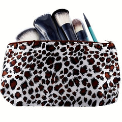 Leopard Print Makeup Bag with Zipper for Travel & Cosmetics Org