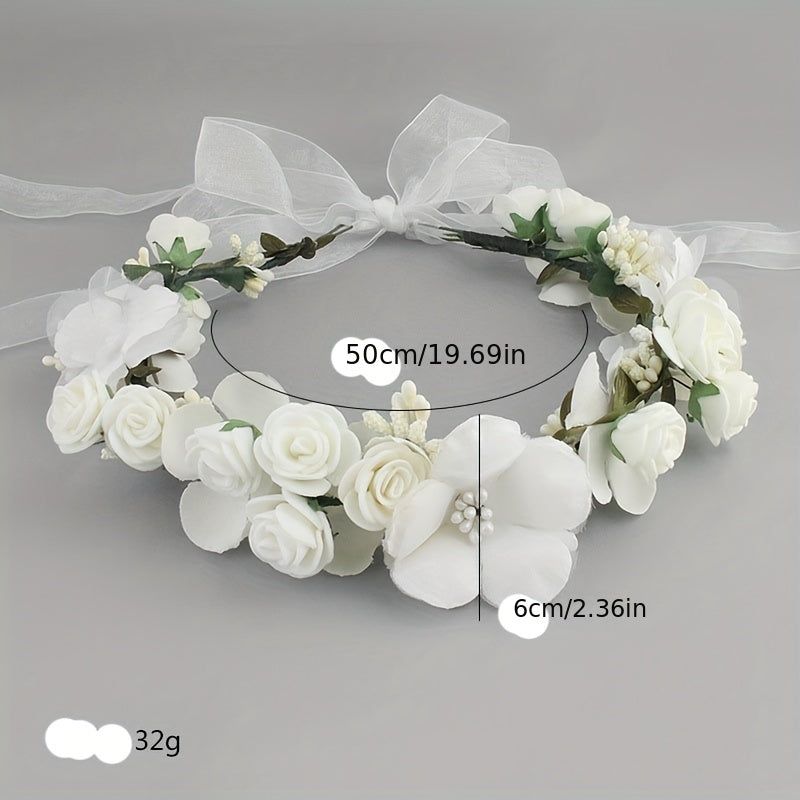 Fabric Garland Headwear Lace Flower Headband Summer Beach Headdress