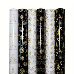 6pcs Colorful Cartoon Birthday Gift Wrapping Paper Roll