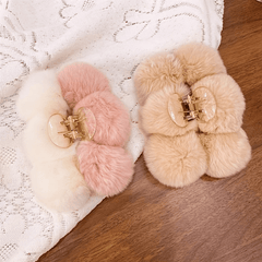 2pcs Plush Hair Claw Styling Clips Hair Accessories