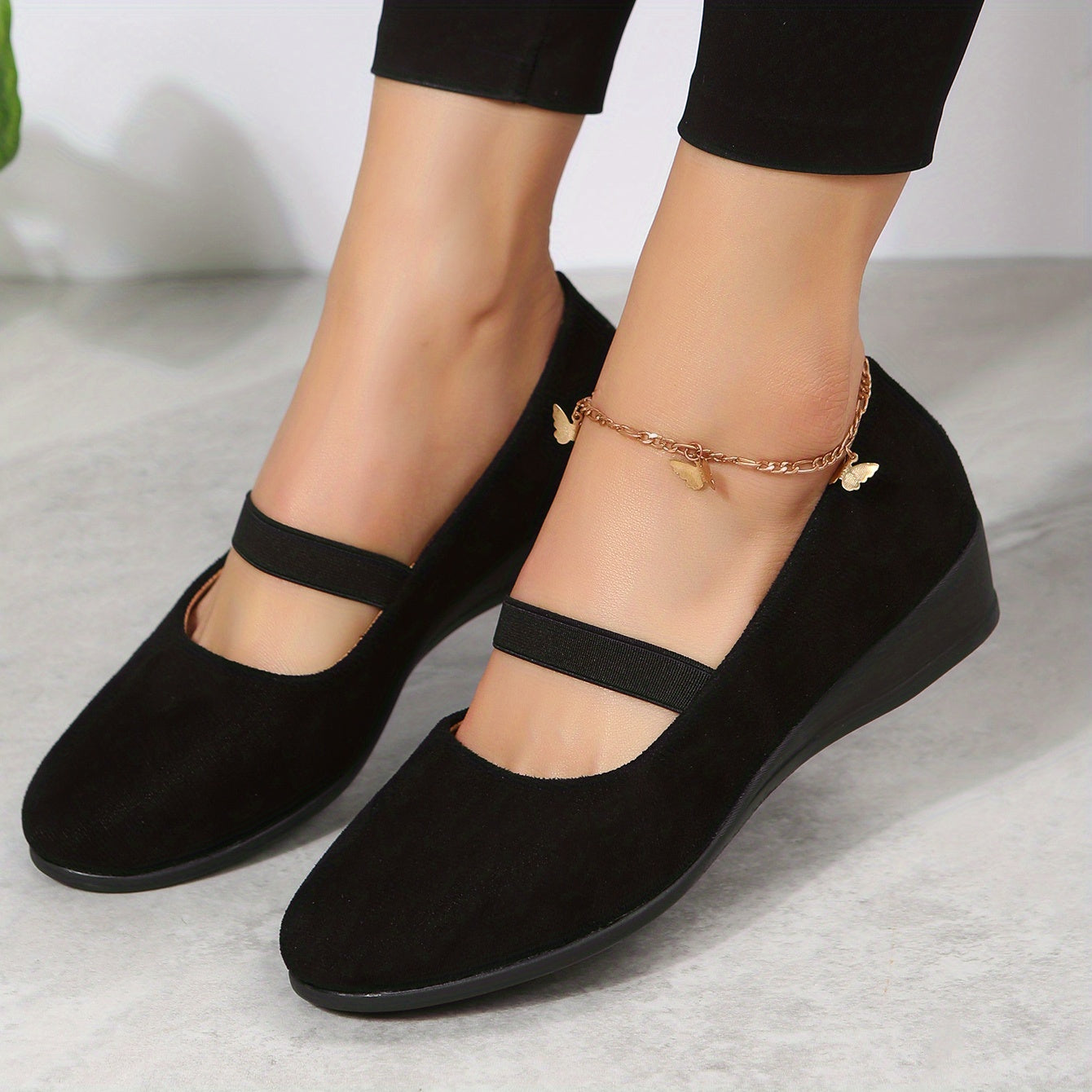 Women's Comfort Wedge Slip On Shoes Soft Sole Casual Walking Flats