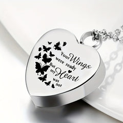 Heart Pendant Cremation Jewelry for Pet Ashes Stainless Steel Urn Necklace