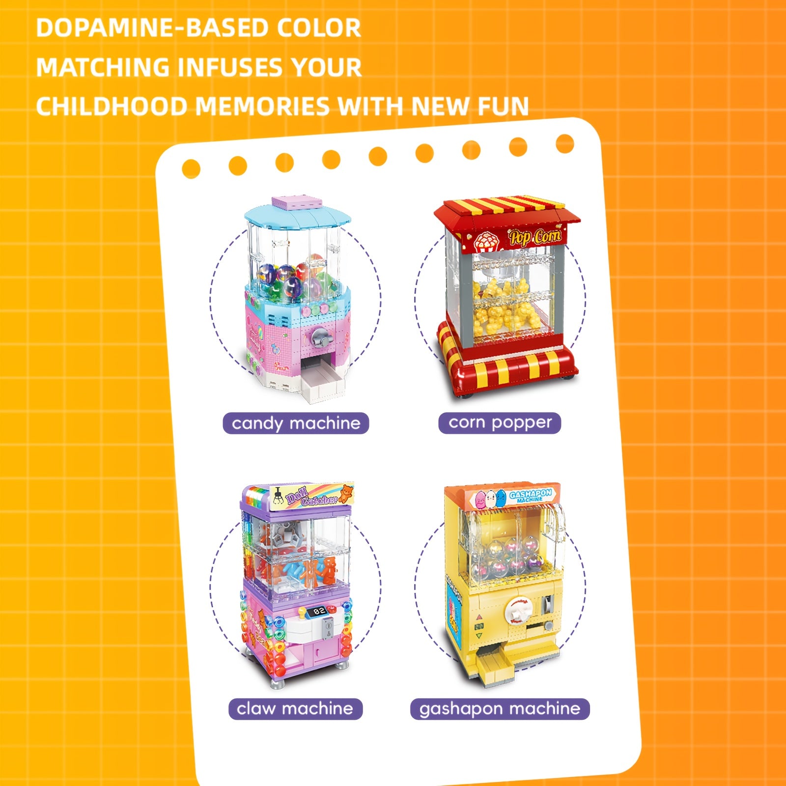 270pcs Candy Popcorn & Twist Egg Machine Building Blocks Toy