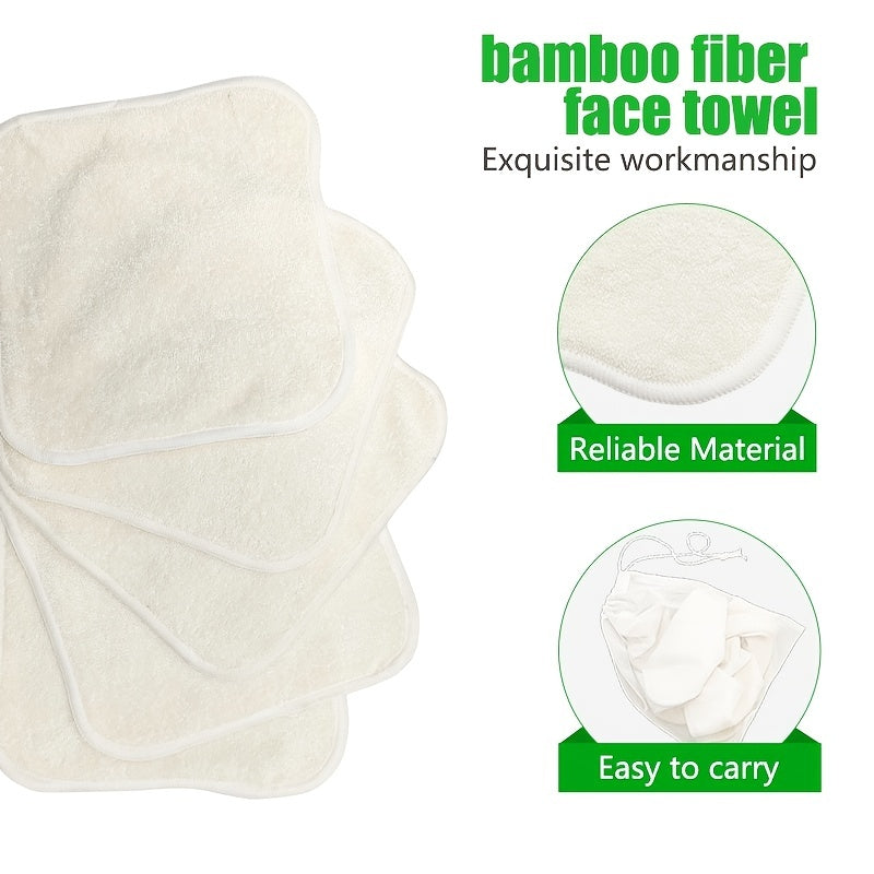 2 Bamboo Facial Cleansing Cloths - Washable Exfoliating Makeup Remover