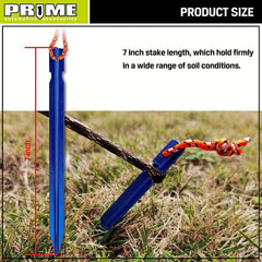12pcs Colorful Aluminum Ground Nails with Reflective Rope for Camping