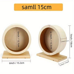 Quiet Wooden Hamster Wheel for Small Pets