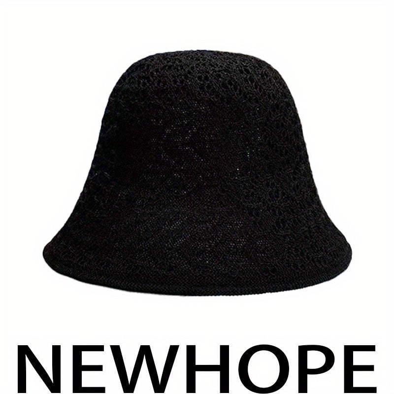 Reversible Foldable Crochet Bucket Hat Breathable Sun Hat