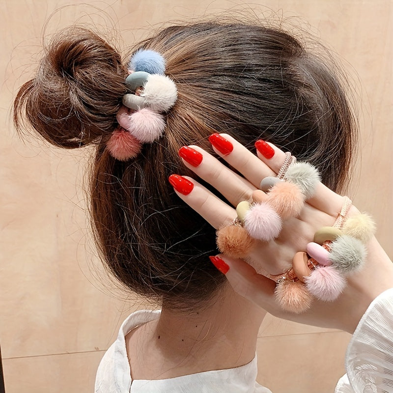 10pcs Mink Plush Pendant With Hole Keychain DIY Jewelry Mixed Y2K Charms
