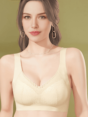 Lace Stitching Full Coverage Bra Seamless High Stretch Bra Women's Lingerie