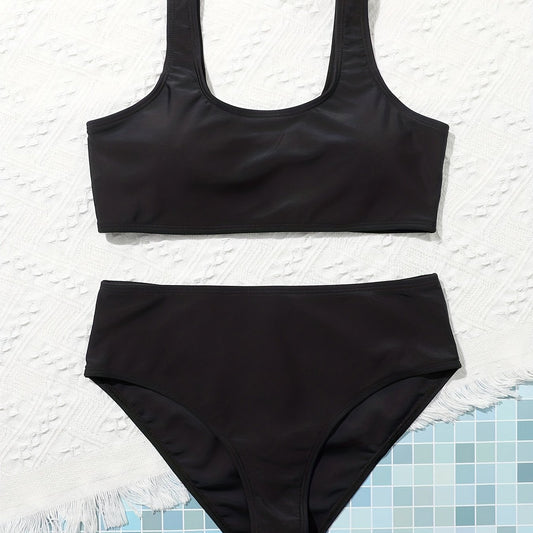 Girl's Bikini Set Tank Top & Briefs Swimsuit Quick Drying Stretchy Bathing Suit