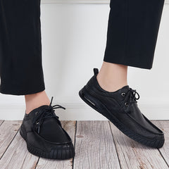 Men's Casual Lace-up Slip On Flat Shoes Round Toe Comfortable