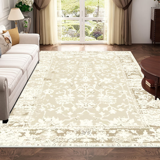 Oriental Distressed Non Shedding Area Rug Machine Washable Bohemian Retro Carpet