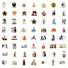 55pcs Hamilton Themed Vinyl Stickers Set - Historical & Pop Culture Decals