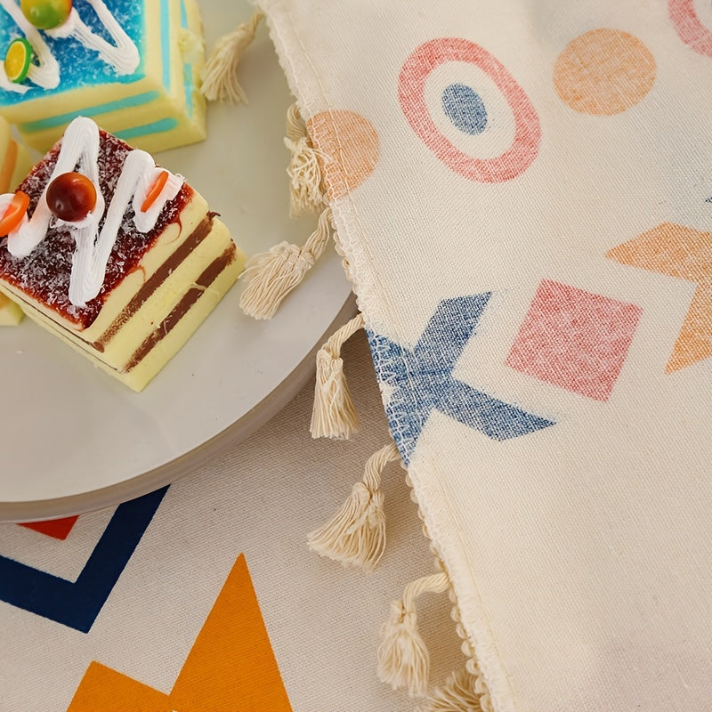 Bohemian Tablecloth Geometric Pattern Kitchen Dining Holiday Christmas Buffet