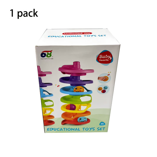 Interactive Ball Drop Toy for Kids - Swirling Tower Spinning Swirl Ball Ramp Set