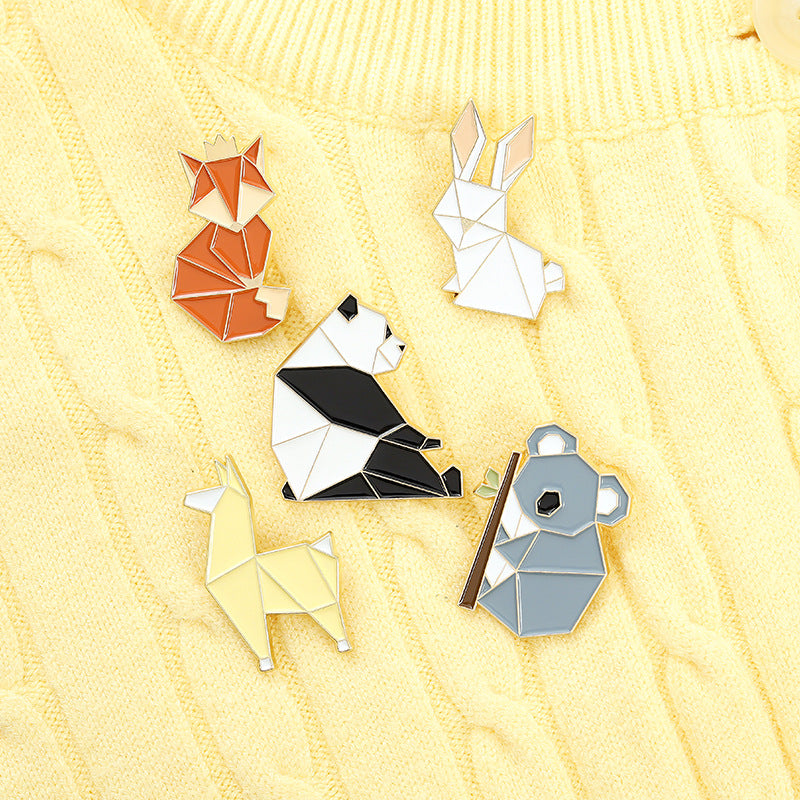 Minimalism Fox Brooch Mouse Panda Rabbit Alloy Brooch Easter Bunny Anime Pin