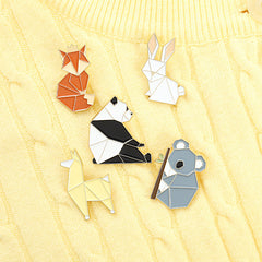 Minimalism Fox Brooch Mouse Panda Rabbit Alloy Brooch Easter Bunny Anime Pin