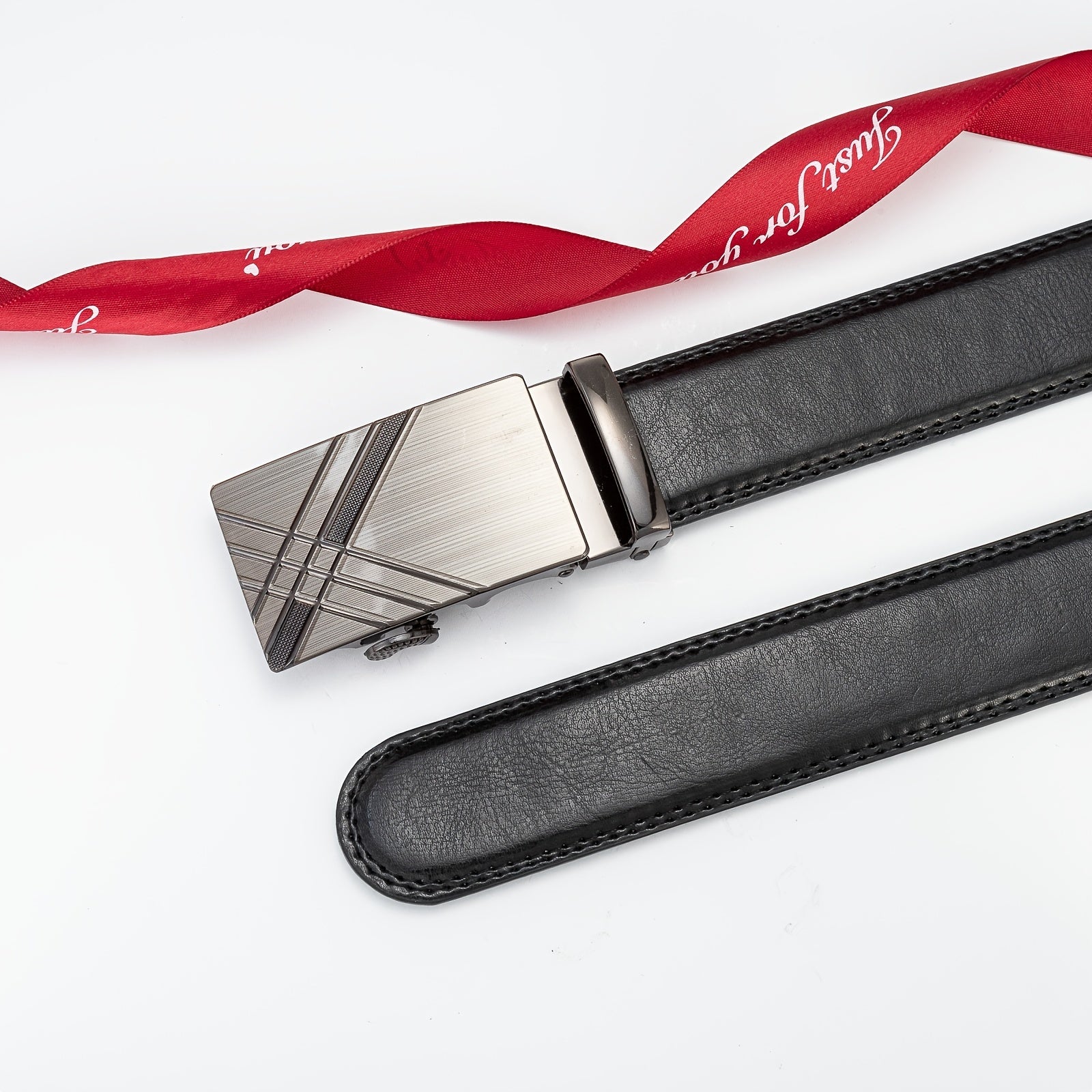 Silver grey Automatic Buckle Men's Belt