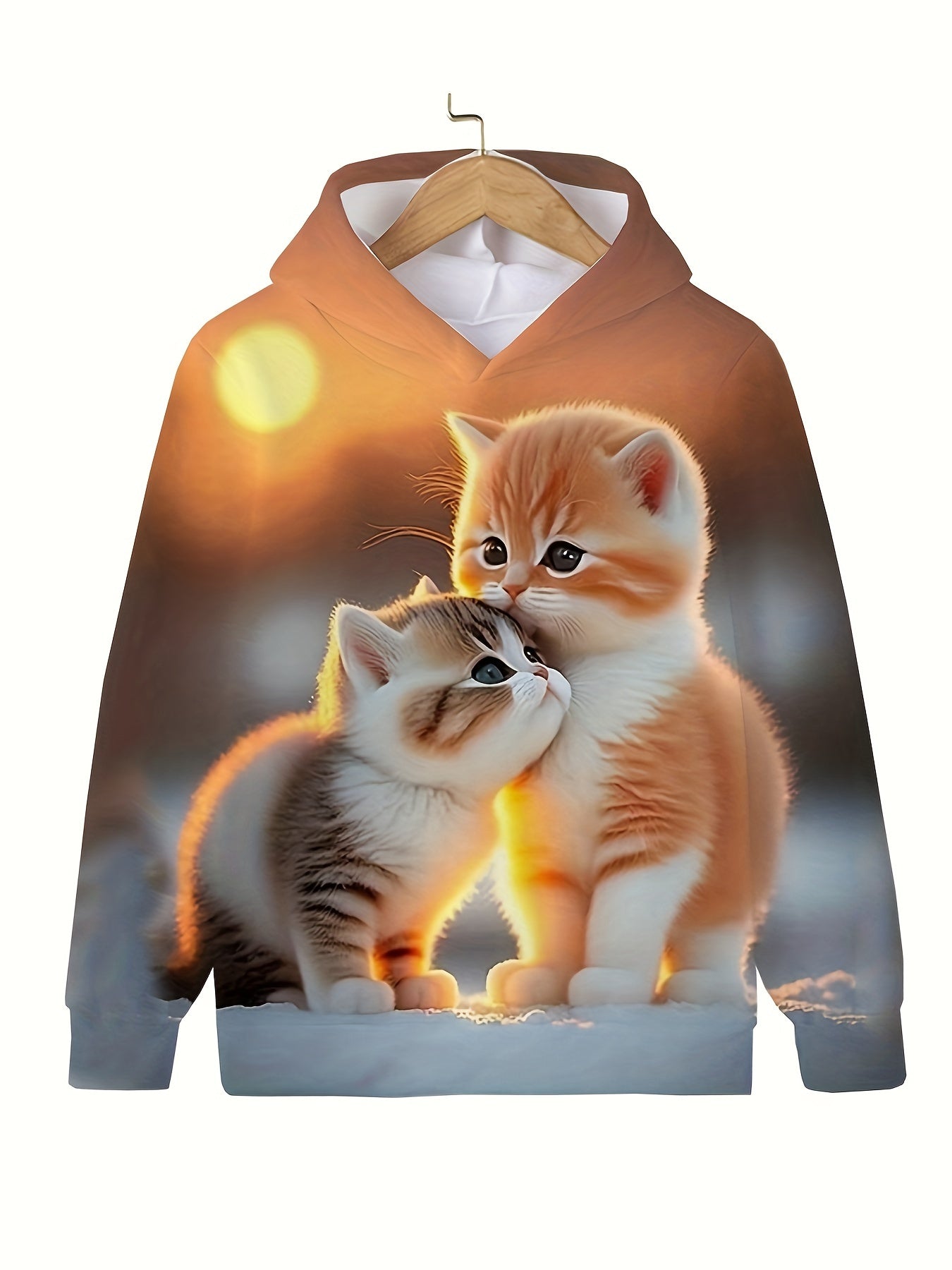 Sunset Kitten Graphic Hooded Sweatshirt