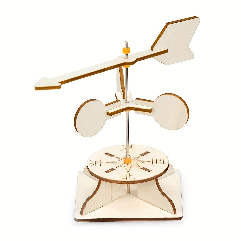 Wooden Wind Vane DIY Assembly Small Gift Science Puzzle