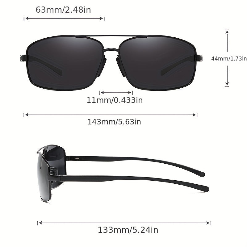 Men's Retro Square Frame Sunglasses Polarized Outdoor Cycling Sports