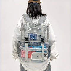 Large Capacity Transparent Backpack Travel Rucksack Stylish School Bag