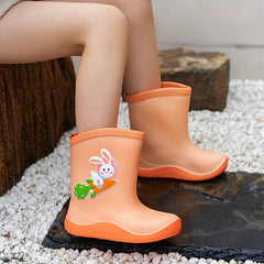 Girl's High Top Cartoon Rain Boots Waterproof Non Slip Shoes