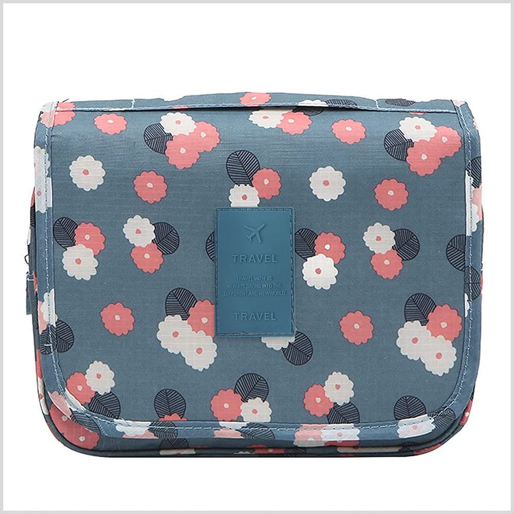Portable Hanging Hook Cosmetic Bag Nylon Zipper Makeup Pouch