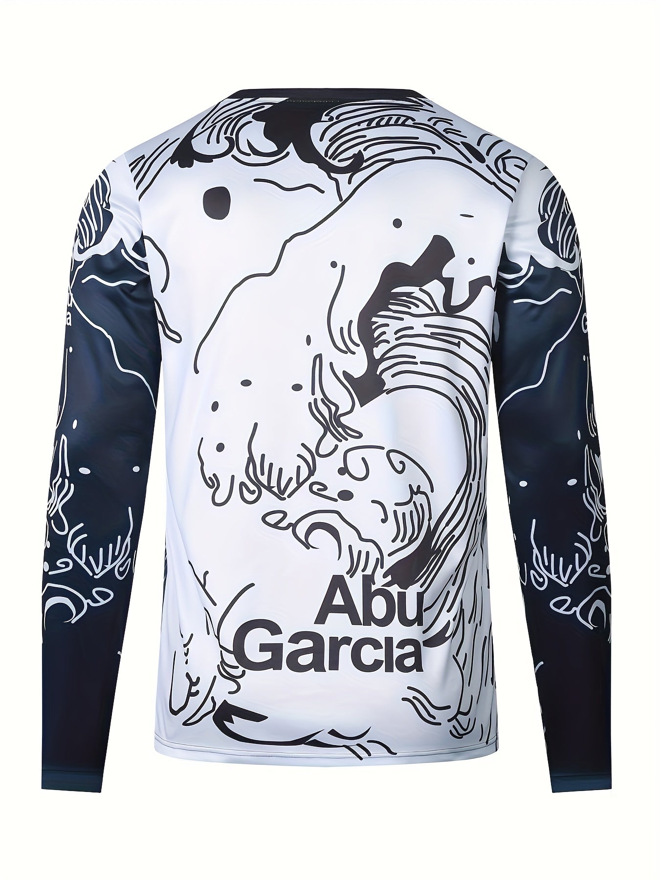Fish & Letter Print Men's Long Sleeve T-shirt - Stylish Graphic Top for Men