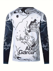 Fish & Letter Print Men's Long Sleeve T-shirt - Stylish Graphic Top for Men
