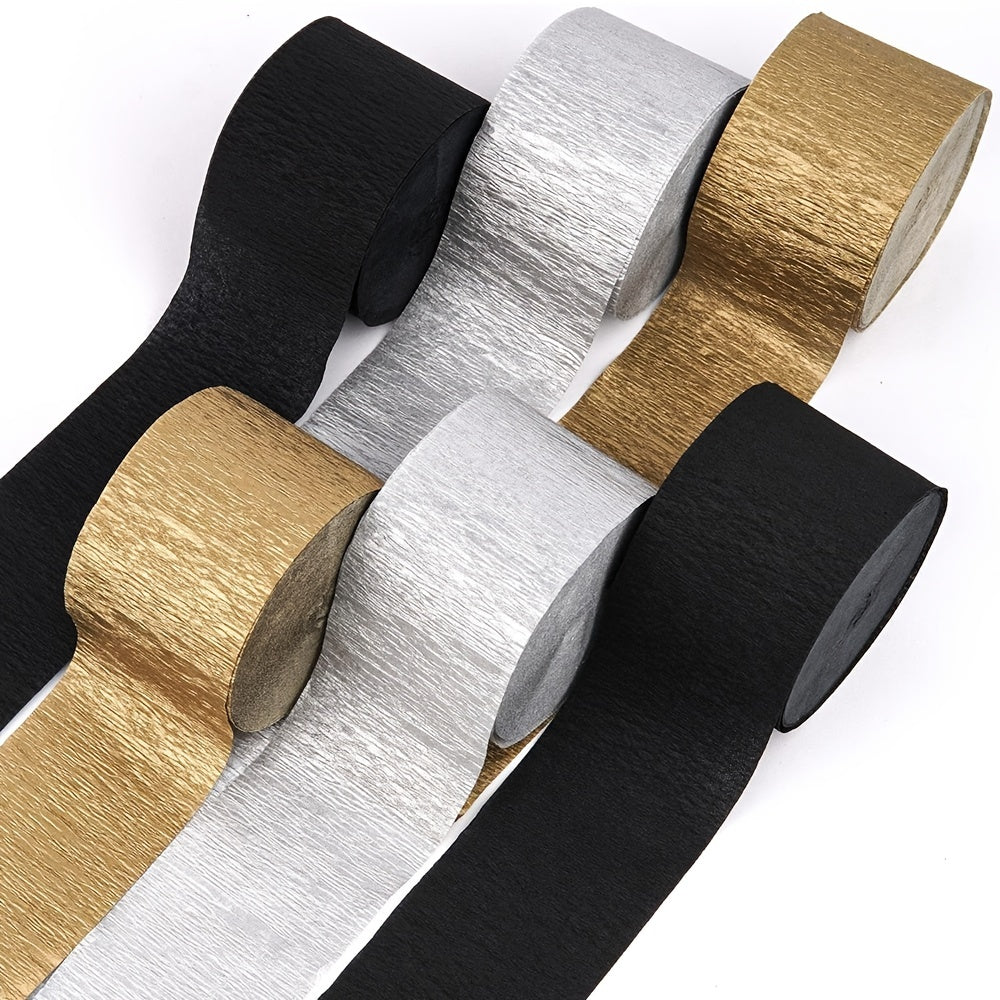 6 Rolls Crinkle Paper Ribbon 149 96 Meter Value Pack - Silver