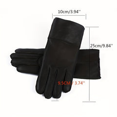 Short Real Sheepskin Gloves Waterproof Full Finger Gloves