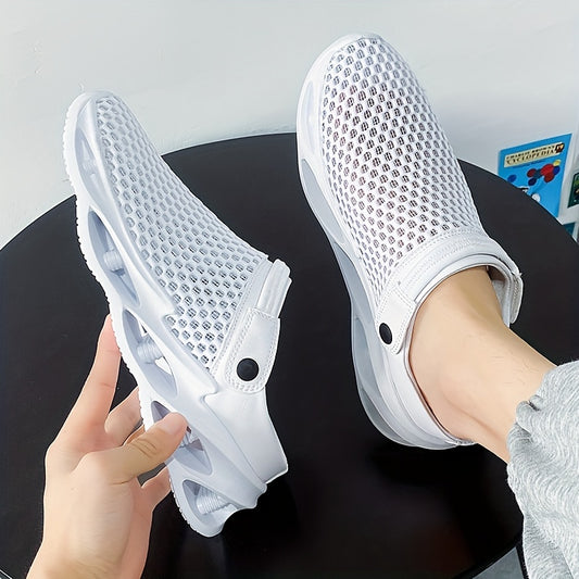 Men's Mesh Blade Clogs Slip on Closed Toe Sandals Soft Sole Walking Shoes