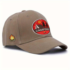 Campfire Embroidery Peaked Cap Soft Top Street Sunshade Baseball Cap