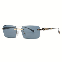 Men's Rimless Rectangle Sunglasses UV Resistant Casual Sunglasses