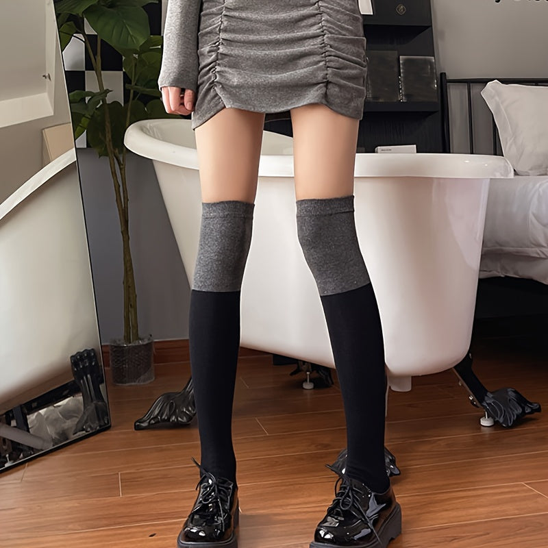 Colorblock Thigh High Socks Women's Stockings
