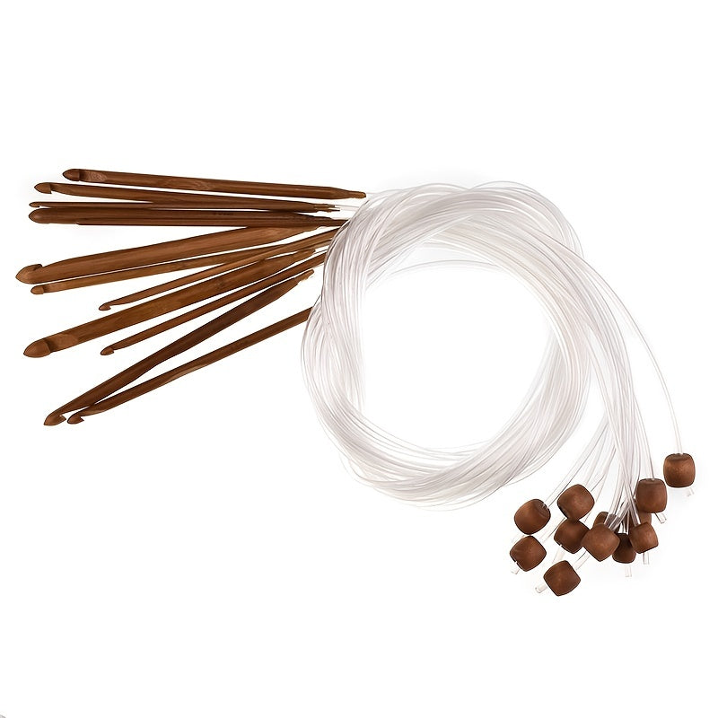 12pcs Carbonized Ring Crochet Knitting Needles DIY Knitting Tools