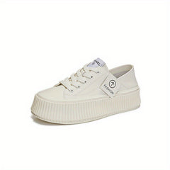 Women's Thick Bottom Board Shoes Soft Lace Up Sneakers