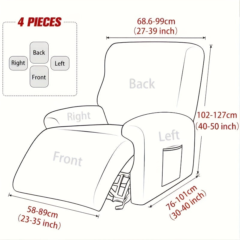 Washable Recliner Chair Cover Furniture Protector with Zipper