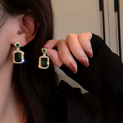 Rhinestone Jewelry Set: Earrings, Necklace, Ring