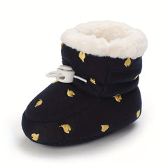 Cozy Slip On Boots for Baby Girls - Soft & Warm Fleece Boots