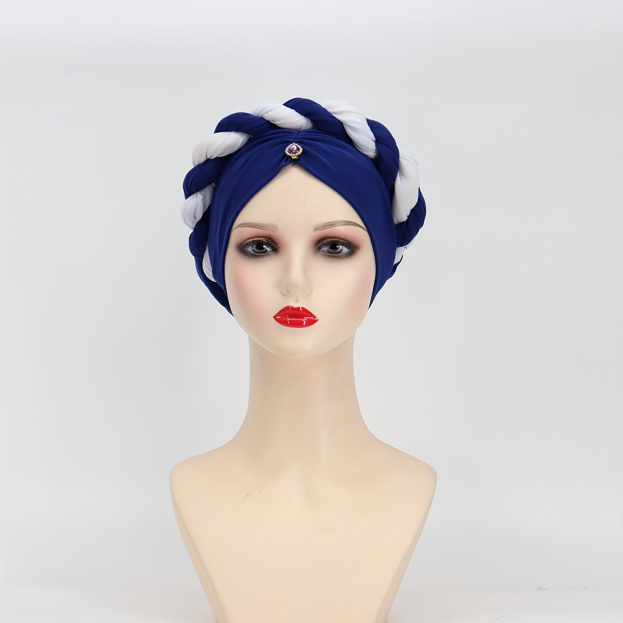 Crystal Pendant Turban Cap Elastic Head Wrap Ramadan Head Scarf