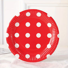 10pcs Colorful Polka Dot Paper Plates - Round Disposable Tableware
