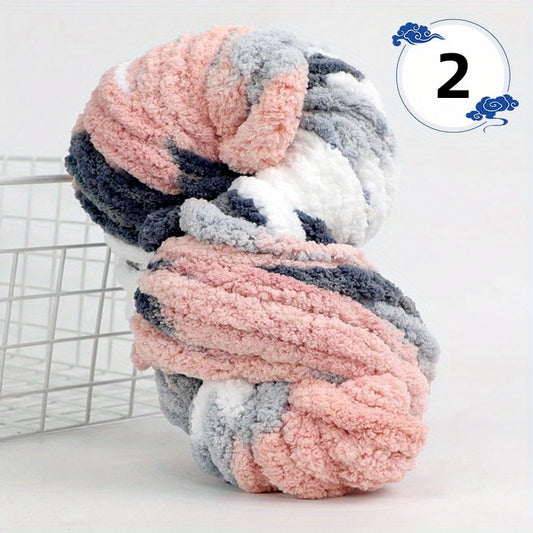 Soft Chunky Chenille Yarn for DIY Knitting, Crocheting - 250g Skein