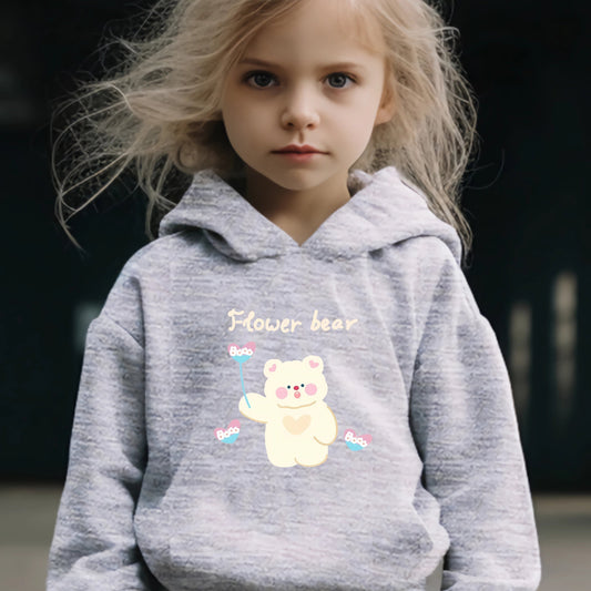 Flower Bear 2pc Set Girls Casual Activewear Set For Spring Fall Sports