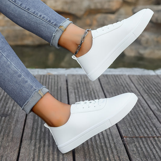 Women's Lace Up Sports Shoes Low Top Flat Skateboarding Sneakers