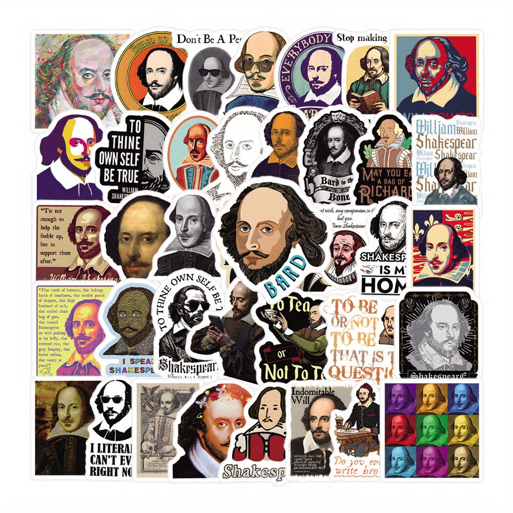 Shakespeare Themed Stickers Set for Outdoor Adventures