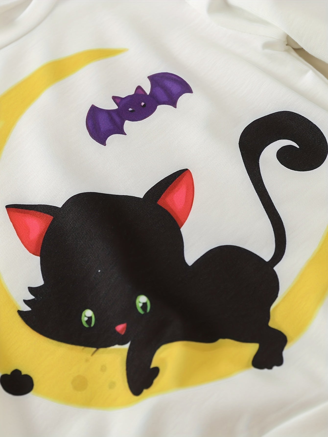 3pcs Halloween Cat Sweatshirt for Toddler Girls Long Sleeve Pullover