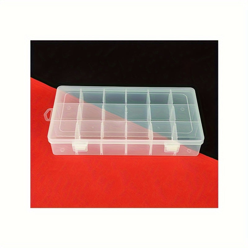 Clear Plastic Storage Box Organizer 18 Grids with Dividers